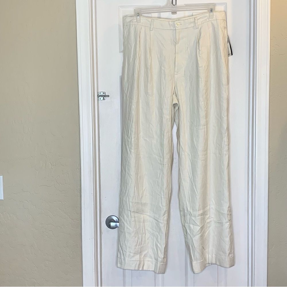 Lauren Ralph Lauren Winter Cream High Rise Wide Leg Pants Size 16